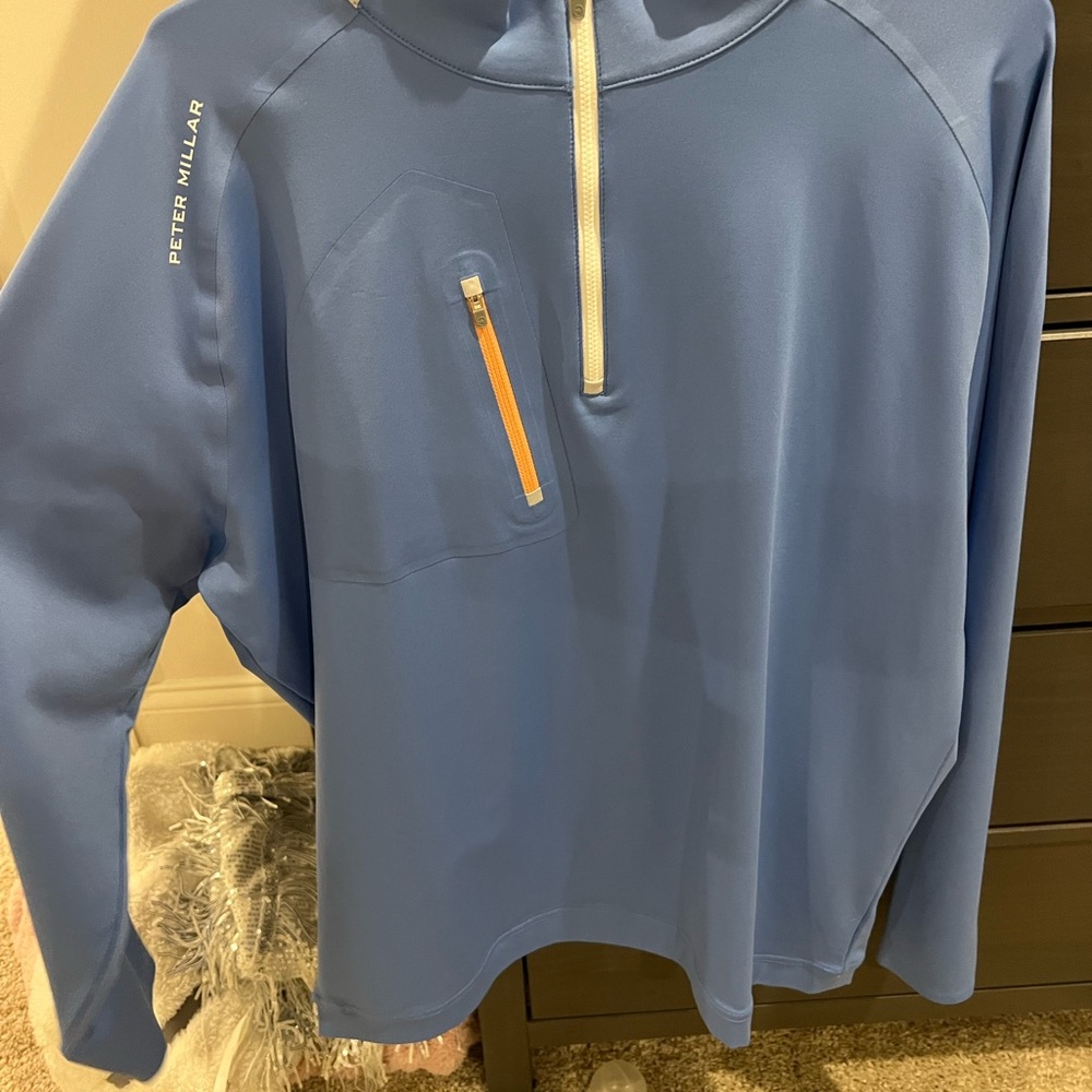 Peter Millar Blue Quarter-Zip Pullover